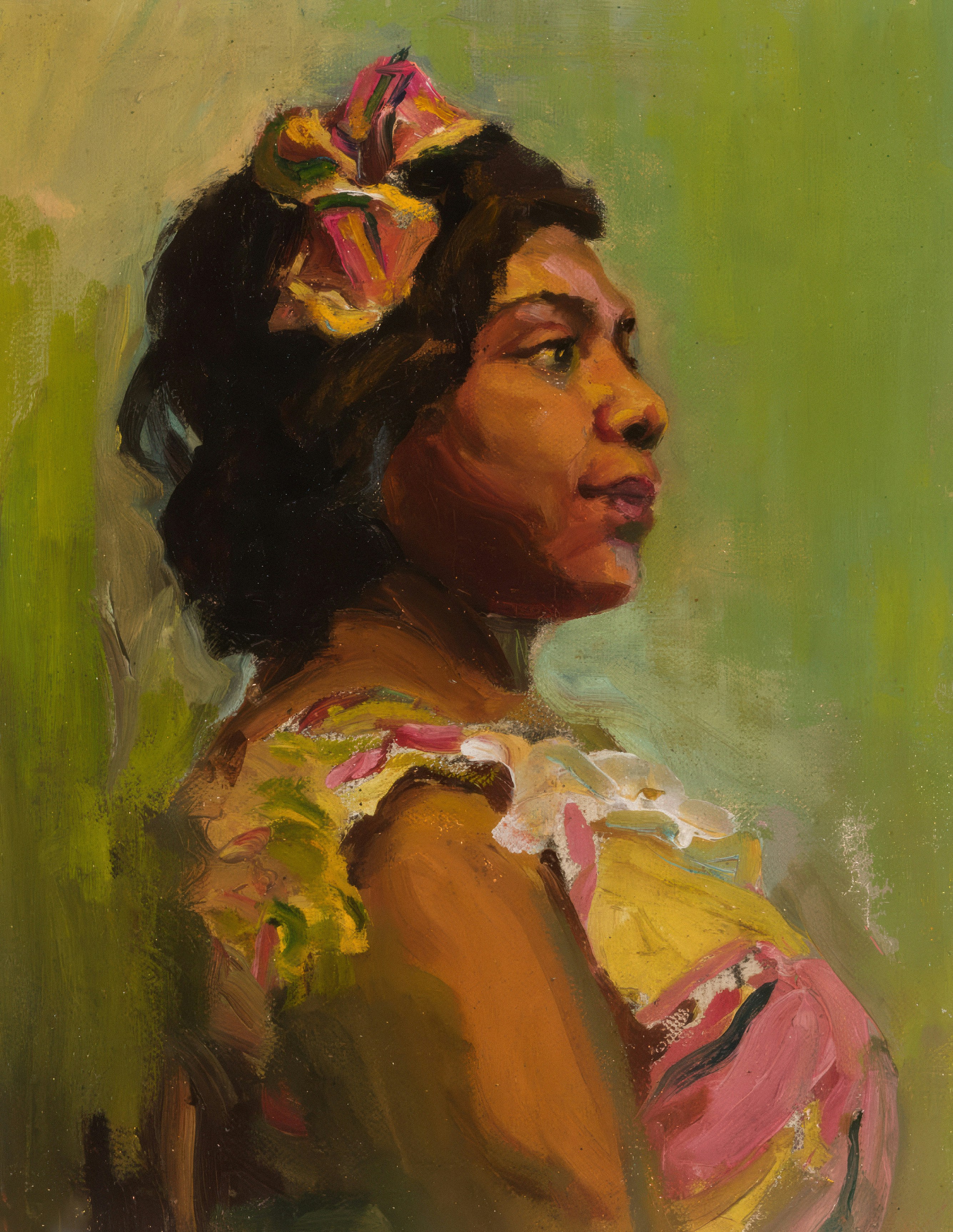 painting of woman with headband